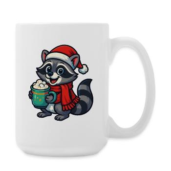 Raton laveur de Noël au cacao - Grande tasse 440 ml - blanc - Droite