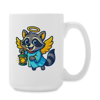 Engel Waschbär Weihnachten Design - Große Tasse 440 ml - Weiß - Rechts