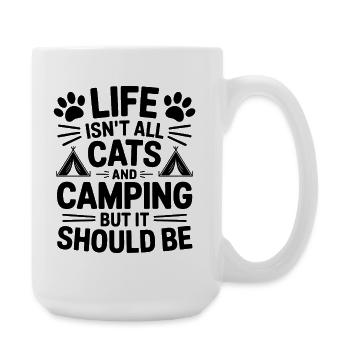 Camping Dire Chats Drôle Camping Cadeau - Grande tasse 440 ml - blanc - Droite