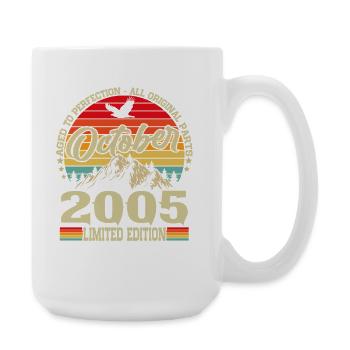 Oktober 2005 Jahrgang Vintage Retro Geburtstag - Große Tasse 440 ml - Weiß - Rechts