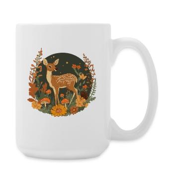Cerfs d’automne dans le Waldkreis - Grande tasse 440 ml - blanc - Droite