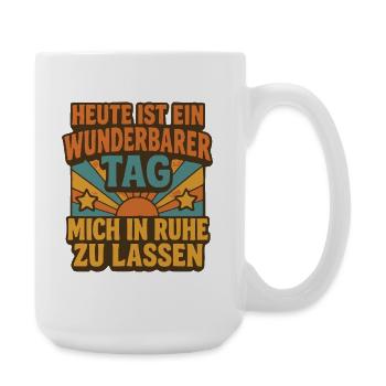 Ein schöner Tag mich in Ruhe zu lassen Retro - Große Tasse 440 ml - Weiß - Rechts