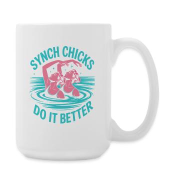 Synchronschwimmen Kunstschwimmen Wassersport - Große Tasse 440 ml - Weiß - Rechts