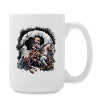 Knight Medieval Children's Horse - Large Mug 440 ml - white - Right