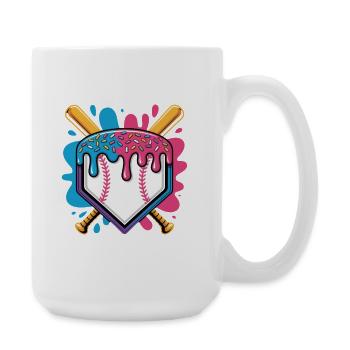 Baseball Home Plate Mit Eiscreme Streuseln - Large Mug 440 ml - white - Right