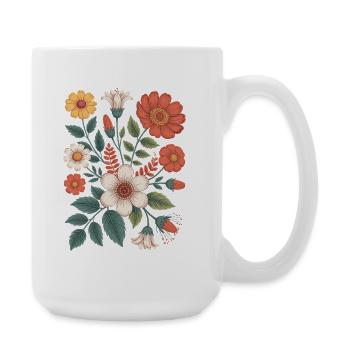 Botanical Flower Diversity Garden Meadow Nature - Large Mug 440 ml - white - Right