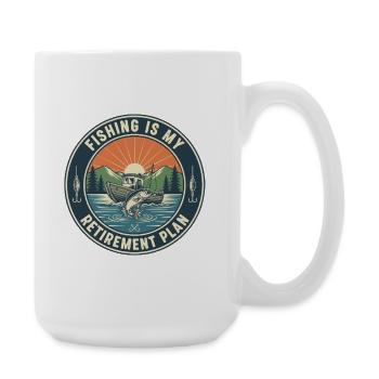 Fishing Retirement Humor Retiree - Large Mug 440 ml - white - Right
