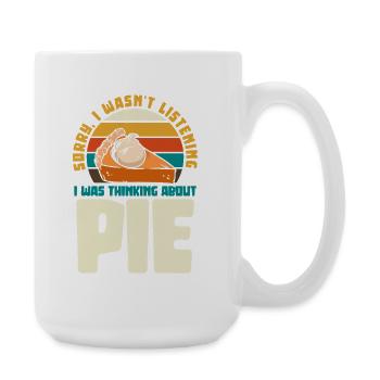 Pie Denker Meme: Ich denke an Kuchen - Große Tasse 440 ml - Weiß - Rechts