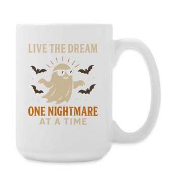 Live The Dream One Nightmare At A Time Halloween - Large Mug 440 ml - white - Right