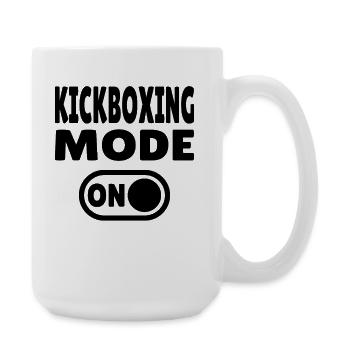 Kickboxing Mode ON – Power für Kampfsportler - Große Tasse 440 ml - Weiß - Rechts