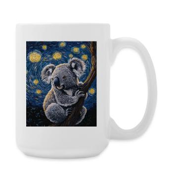 Koala Australien Van Gogh Style Starry Night - Große Tasse 440 ml - Weiß - Rechts
