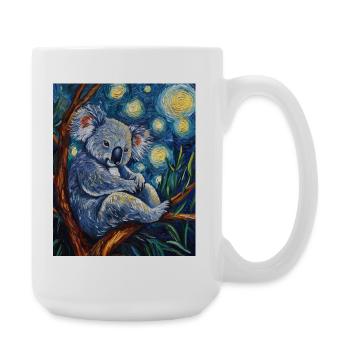 Koala Australien Van Gogh Style Starry Night - Große Tasse 440 ml - Weiß - Rechts