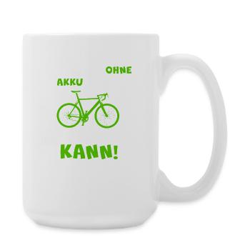 Gravel Bike Rennrad OHNE MOTOR Spruch Anti E-Bike - Große Tasse 440 ml - Weiß - Rechts