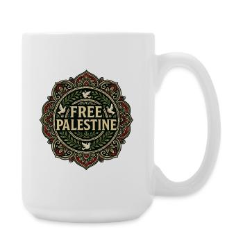 Free Palestine Mandala Symbol - Large Mug 440 ml - white - Right
