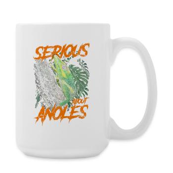 Ernsthaft über den kubanischen Ritter Anolis Reptilienhalter - Große Tasse 440 ml - Weiß - Rechts