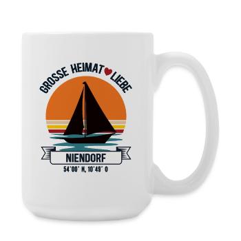 Niendorf Heimat Segler Ich Liebe Segeln Niendorfer - Große Tasse 440 ml - Weiß - Rechts