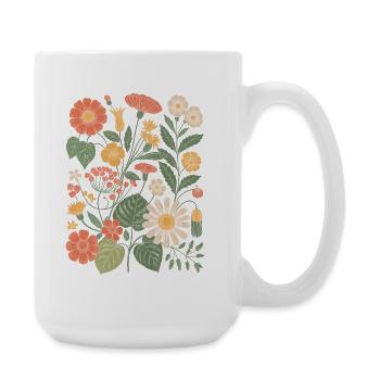 Fleurs Vintage Fleurs Sauvages Nature - Grande tasse 440 ml - blanc - Droite