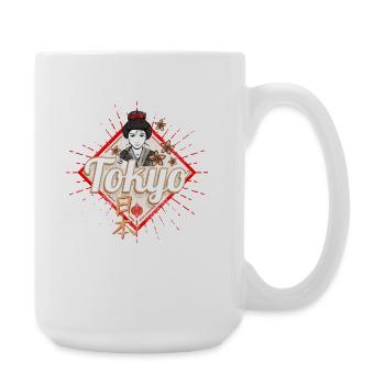 Tokyo City Japan Retro Geisha Vintage Souvenir - Large Mug 440 ml - white - Right