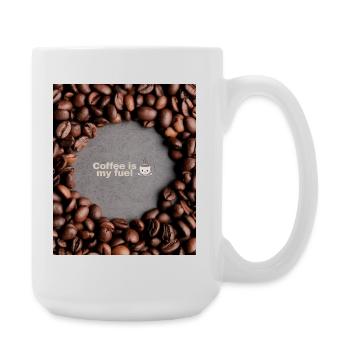 Coffee is my fuel – Funny Coffee Quote - Große Tasse 440 ml - Weiß - Rechts