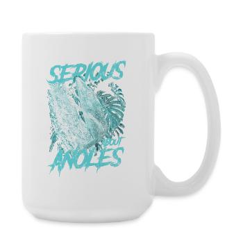 Ernsthaft über den kubanischen Ritter Anolis Reptilienhalter - Große Tasse 440 ml - Weiß - Rechts