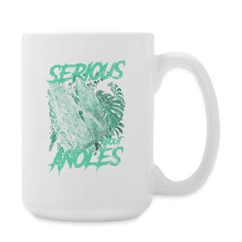 Ernsthaft über den kubanischen Ritter Anolis Reptilienhalter - Große Tasse 440 ml - Weiß - Rechts