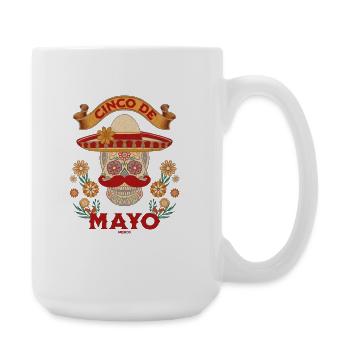Cinco de Mayo Sugar Skull Fiesta - Large Mug 440 ml - white - Right
