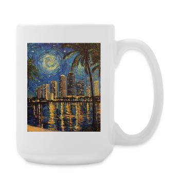 Miami Beach, Floride, Van Gogh, Nuit étoilée - Grande tasse 440 ml - blanc - Droite