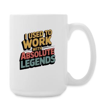 Funny Retro I Used To Work With Legend - Large Mug 440 ml - white - Right