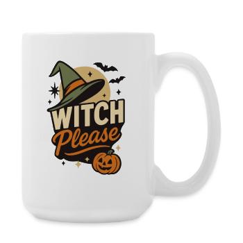 Hexe bitte lustiger Halloween Kostüm Spruch - Große Tasse 440 ml - Weiß - Rechts