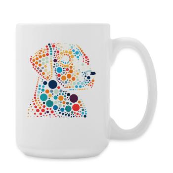 Fleckiges Hemd Vibrant Dot Skull Portrait - Große Tasse 440 ml - Weiß - Rechts