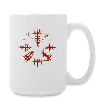 Wikinger Vegvisir mit Odins Raben - Große Tasse 440 ml - Weiß - Rechts