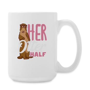 Loutre de mer dessin animé sa moitié de loutre - Grande tasse 440 ml - blanc - Droite