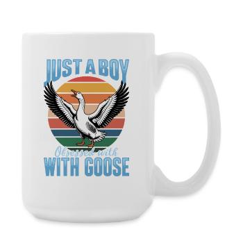 Funny Bird Goose - Große Tasse 440 ml - Weiß - Rechts