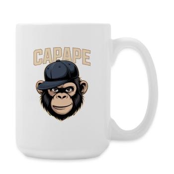 CAPAPE Monkey with Cap Streetstyle Urban Vibe - Large Mug 440 ml - white - Right