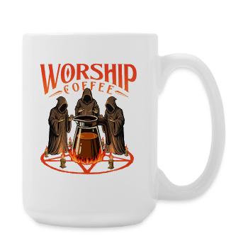 Worship Coffee Bold Koffein Statement - Große Tasse 440 ml - Weiß - Rechts