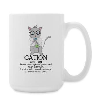T-shirt Cation Science Chat – T-shirt Drôle de Chimie - Grande tasse 440 ml - blanc - Droite