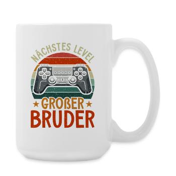 Nächstes Level Großer Bruder Ankündigung Zocken - Große Tasse 440 ml - Weiß - Rechts