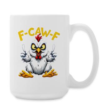 Fighting Chicken F-C-A-W-F Cartoon - Large Mug 440 ml - white - Right