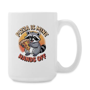 Humour du raton laveur – La pizza n’est que pour moi - Grande tasse 440 ml - blanc - Droite