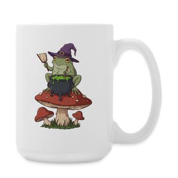 Frog Witch Cauldron Over Mushroom Ring - Large Mug 440 ml - white - Right