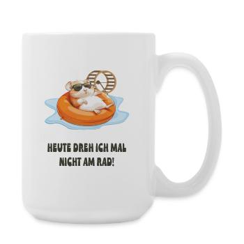 Hamster Entspannt im Pool - Große Tasse 440 ml - Weiß - Rechts