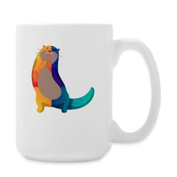 Dessin animé de loutre de mer - Grande tasse 440 ml - blanc - Droite