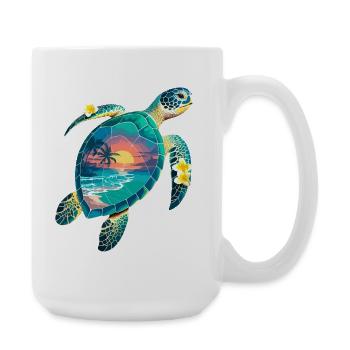 Turtle Waves Surf Turtle Surfer Turtles - Large Mug 440 ml - white - Right
