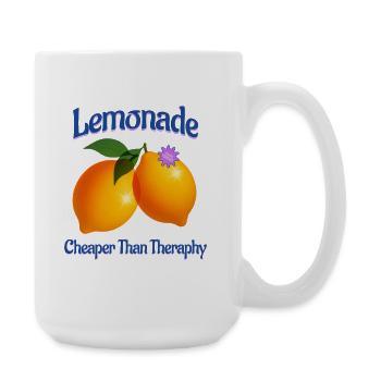 Lemonade Cheaper Than Theraphy Zitronenfrucht - Große Tasse 440 ml - Weiß - Rechts