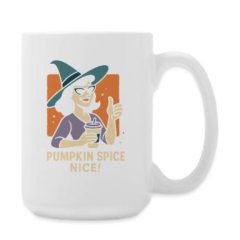 Pumpkin Spice Nice Halloween coffee lover Costume - Large Mug 440 ml - white - Right