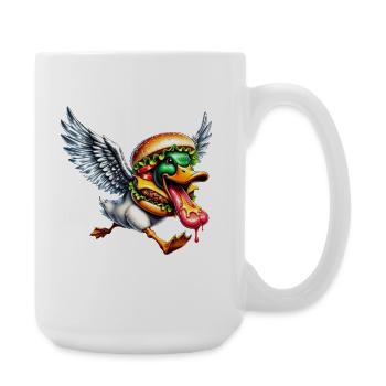 Halloween Duck with Cheeseburger Monster Essen - Large Mug 440 ml - white - Right