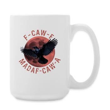 Raven flight in front of a red moon - Large Mug 440 ml - white - Right