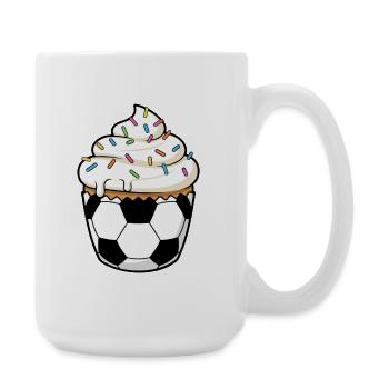 Fußball Kuchen Cartoon Fußball Kunstwerk - Große Tasse 440 ml - Weiß - Rechts