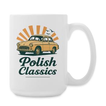 Polish Classic Mermaid Car Nostalgic Polish Pride - Large Mug 440 ml - white - Right