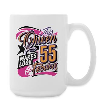 55. Geburtstag Queen Frauen - Große Tasse 440 ml - Weiß - Rechts